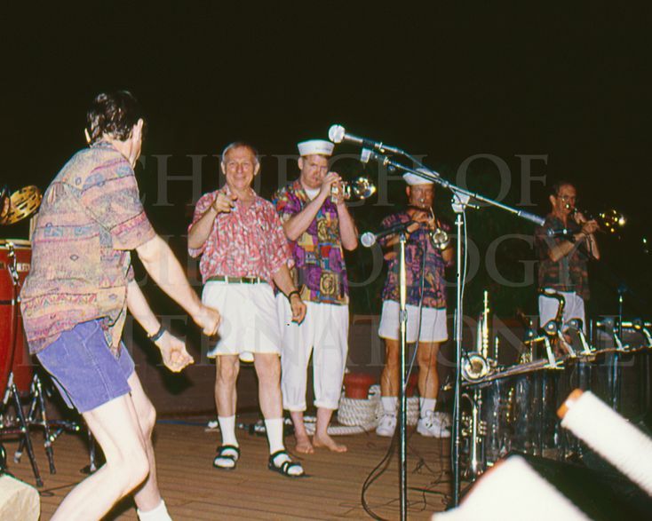 Ron Miscavige performing at a staff party.