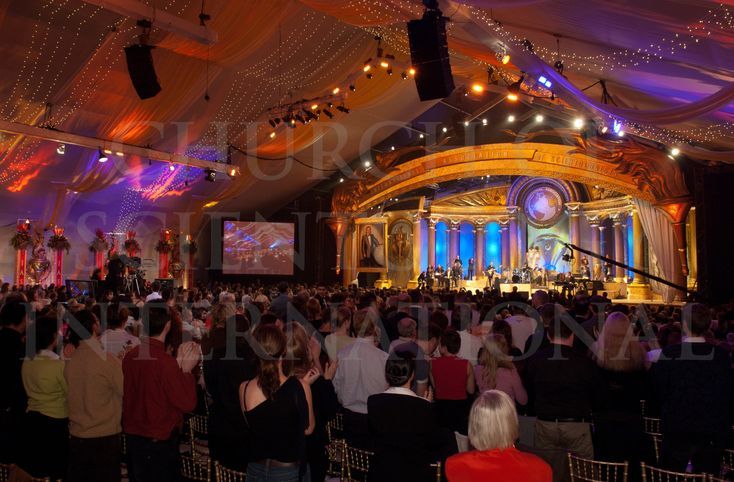 Playing at a charity concert at Saint Hill in the United Kingdom.